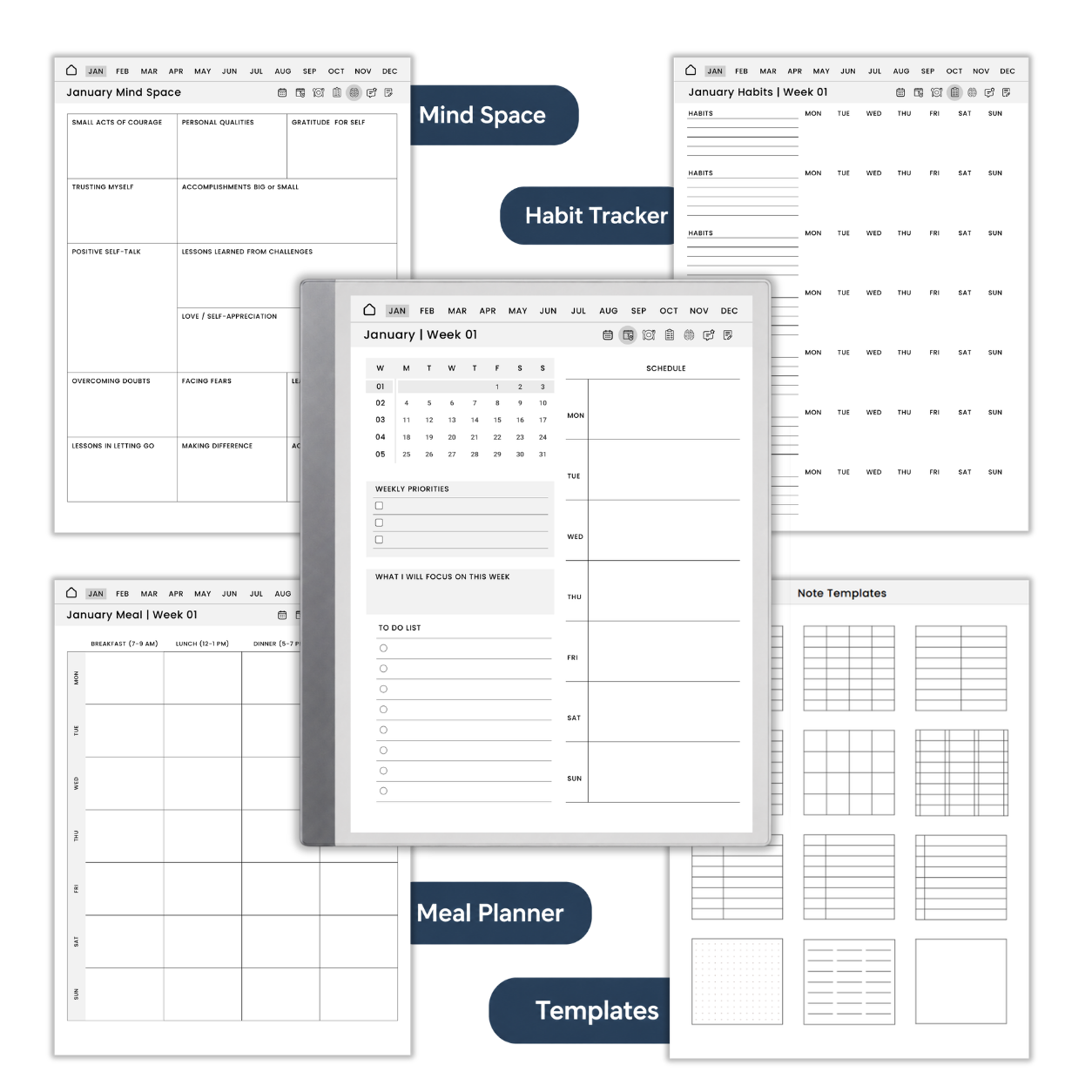 Digital Planner Bundle 2026-2027 | Daily, Weekly, Monthly & Task