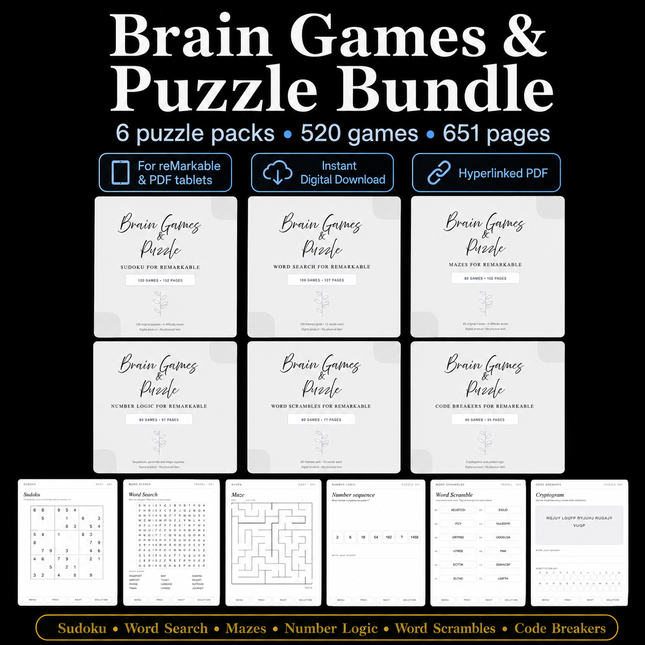 Brain Games & Puzzle Bundle
